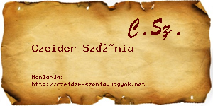 Czeider Szénia névjegykártya